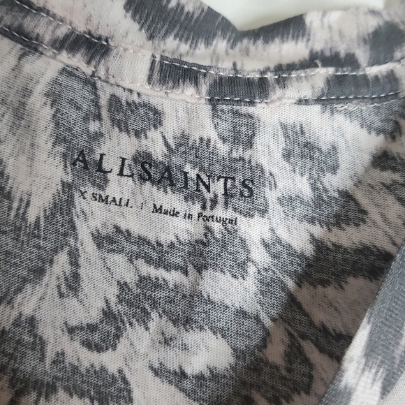 All Saints Imogen Paw Tank Gray Leopard Print XS - Picture 3 of 5